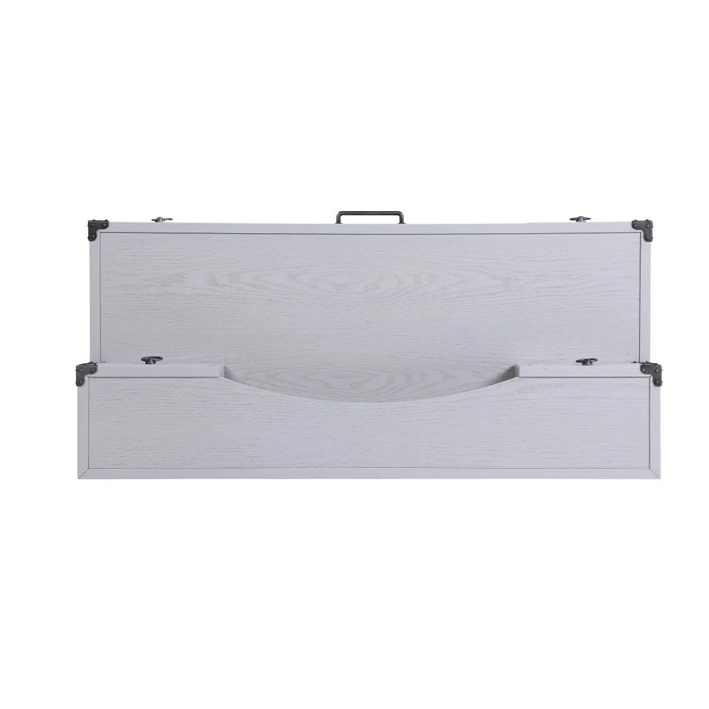 HMS 54" Gray Solid Wooden Desk with Five Drawers - Loft&Timber