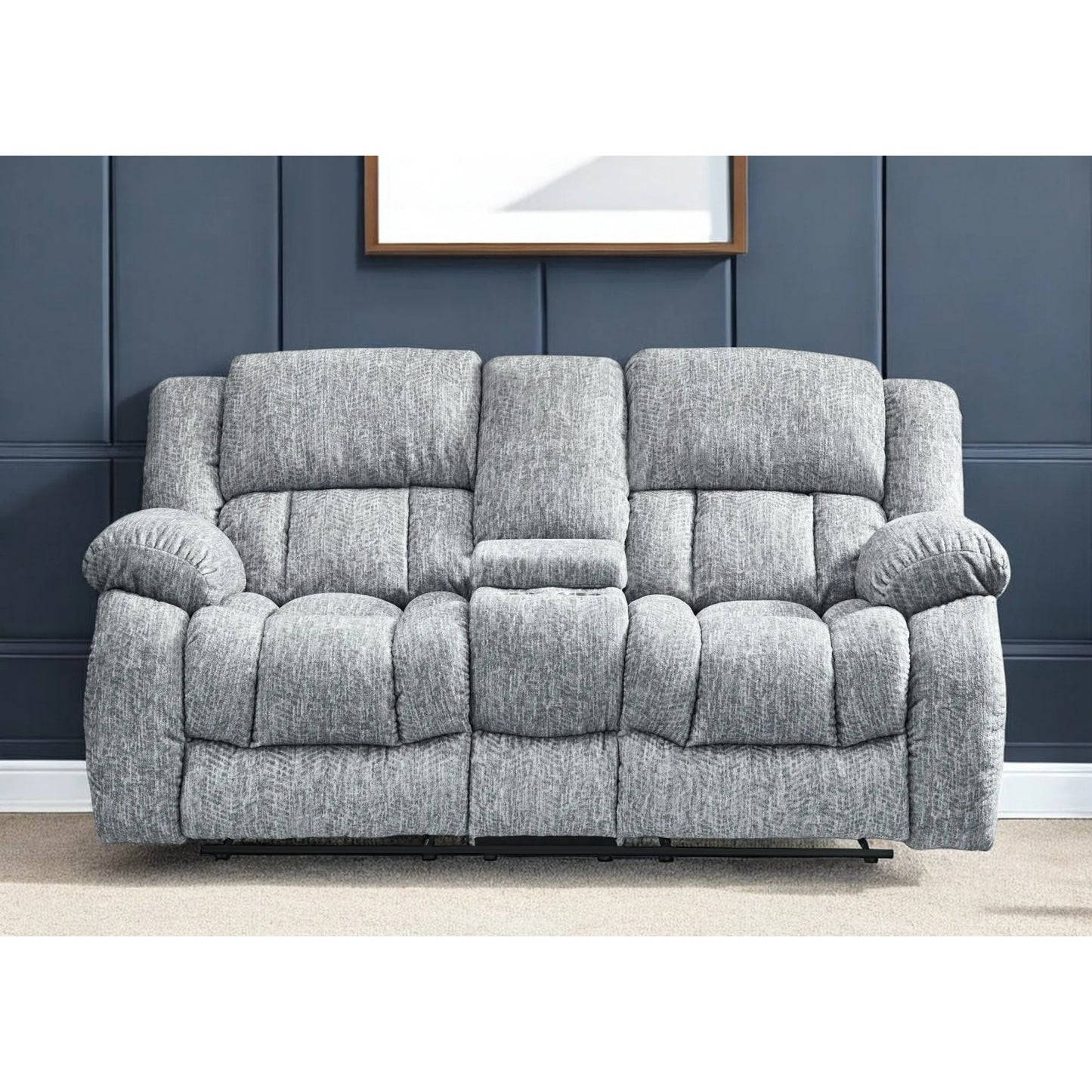HMS 77" Light Gray Manual Reclining Loveseat - Loft&Timber