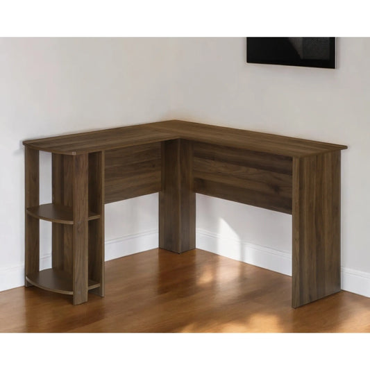 HMS 47" Brown Wood Corner Computer Desk - Loft&Timber