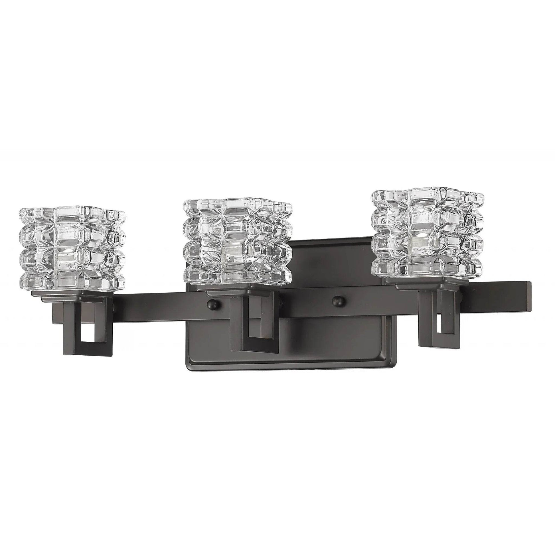 HMS Coralie 3-Light Modern Oil-Rubbed Bronze Sconce Warm White Pressed Crystal Shades Europe Decorative Wall Lamps for Recessed - Loft&Timber