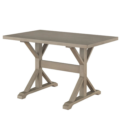 HMS 48" Gray Solid Wood Trestle Desk - Loft&Timber