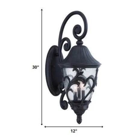 HMS Modern Three-Light Matte Black Wall Sconces Leaf Detail - Loft&Timber