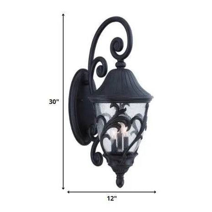 HMS Modern Three-Light Matte Black Wall Sconces Leaf Detail - Loft&Timber