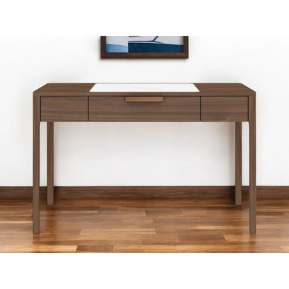 HMS 47" White and Brown Marble Wood Computer Desk - Loft&Timber