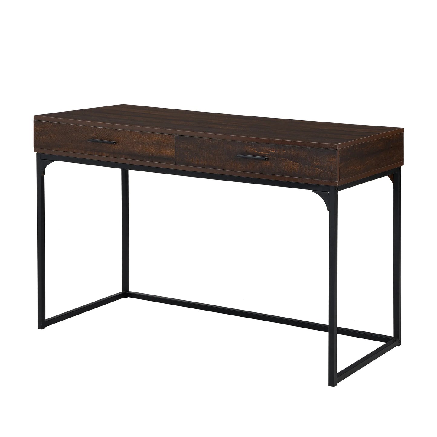 HMS 47" Brown and Black Wood and Metal Computer Desk - Loft&Timber