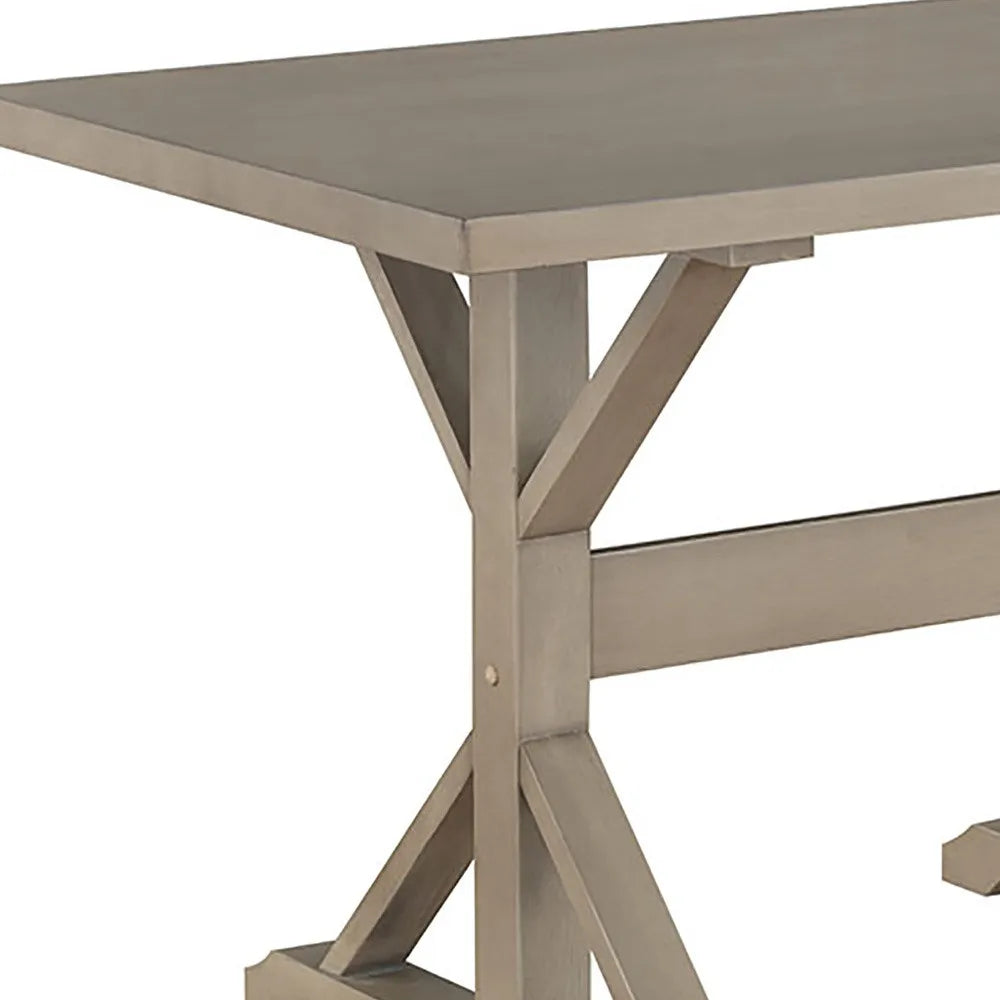 HMS 48" Gray Solid Wood Trestle Desk - Loft&Timber