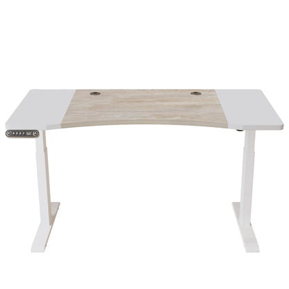 HMS 63" Adjustable Brown White Standing Desk - Loft&Timber