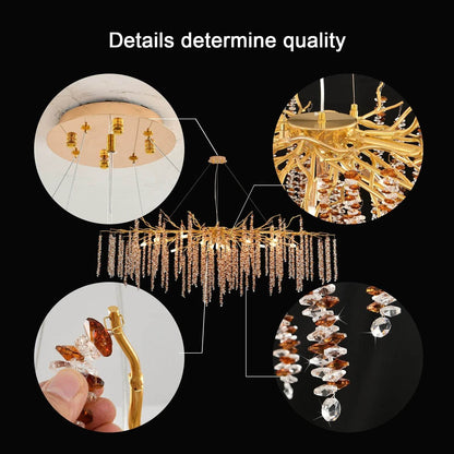 Light Luxury Luxury Amber Crystal Tassel Lamps - Loft&Timber