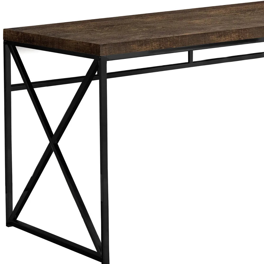 HMS 24" Simple Modern Design Brown Black Computer Desk - Loft&Timber