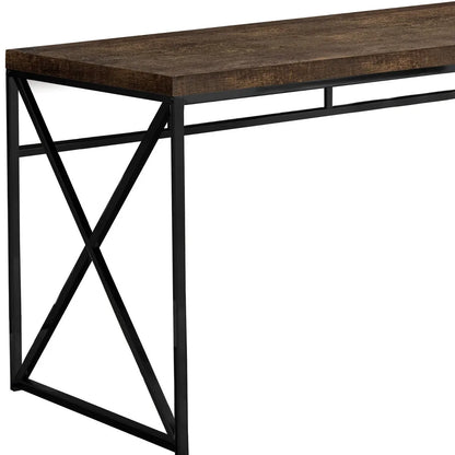 HMS 24" Simple Modern Design Brown Black Computer Desk - Loft&Timber