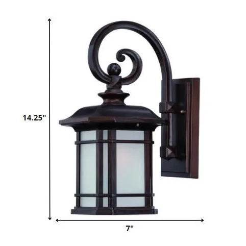 HMS Antique Bronze Frosted Linen Glass Lantern Wall Light - Loft&Timber