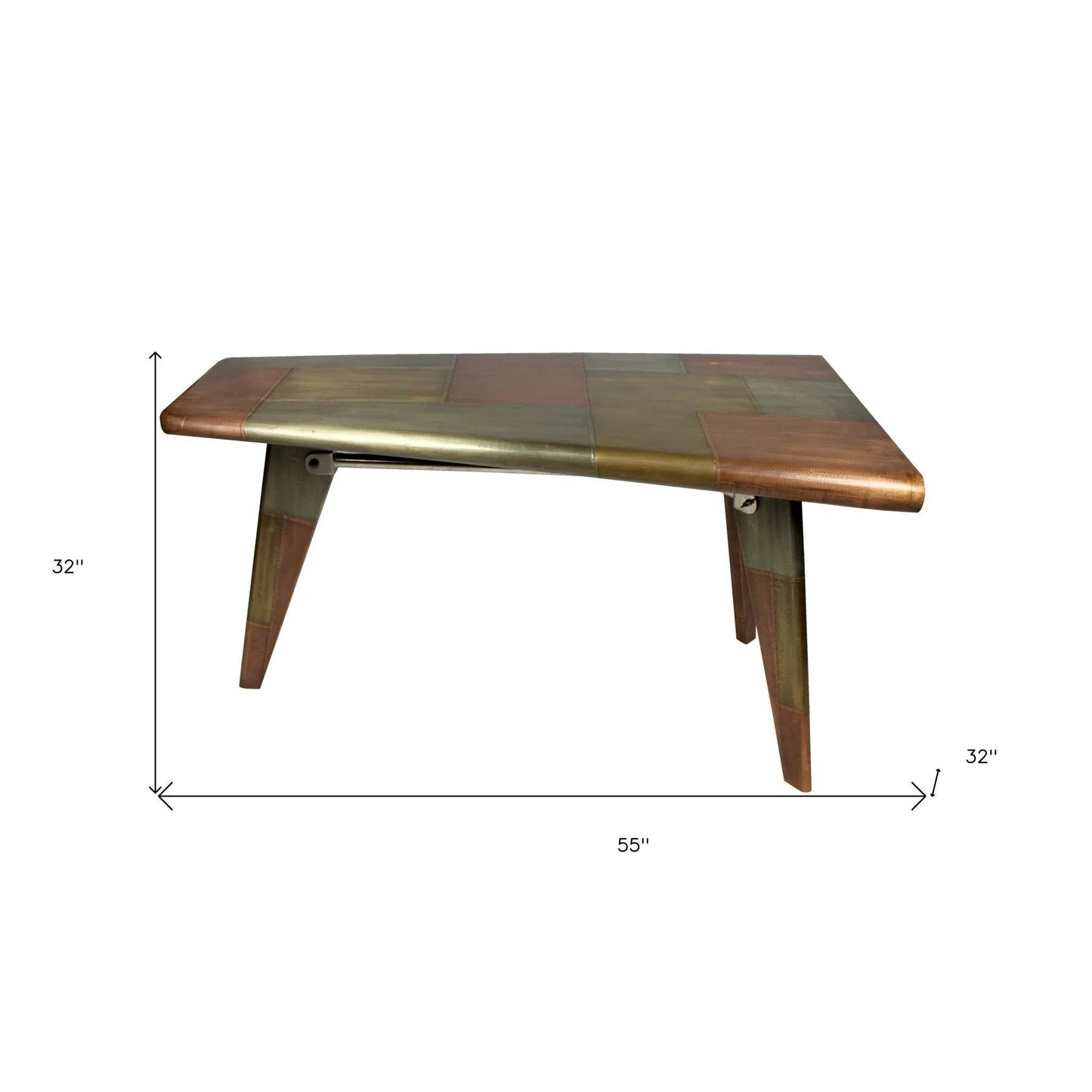 HMS 55” Copper Aluminum Writing Desk - Loft&Timber