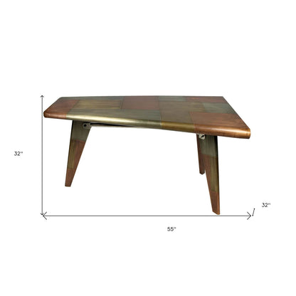 HMS 55” Copper Aluminum Writing Desk - Loft&Timber