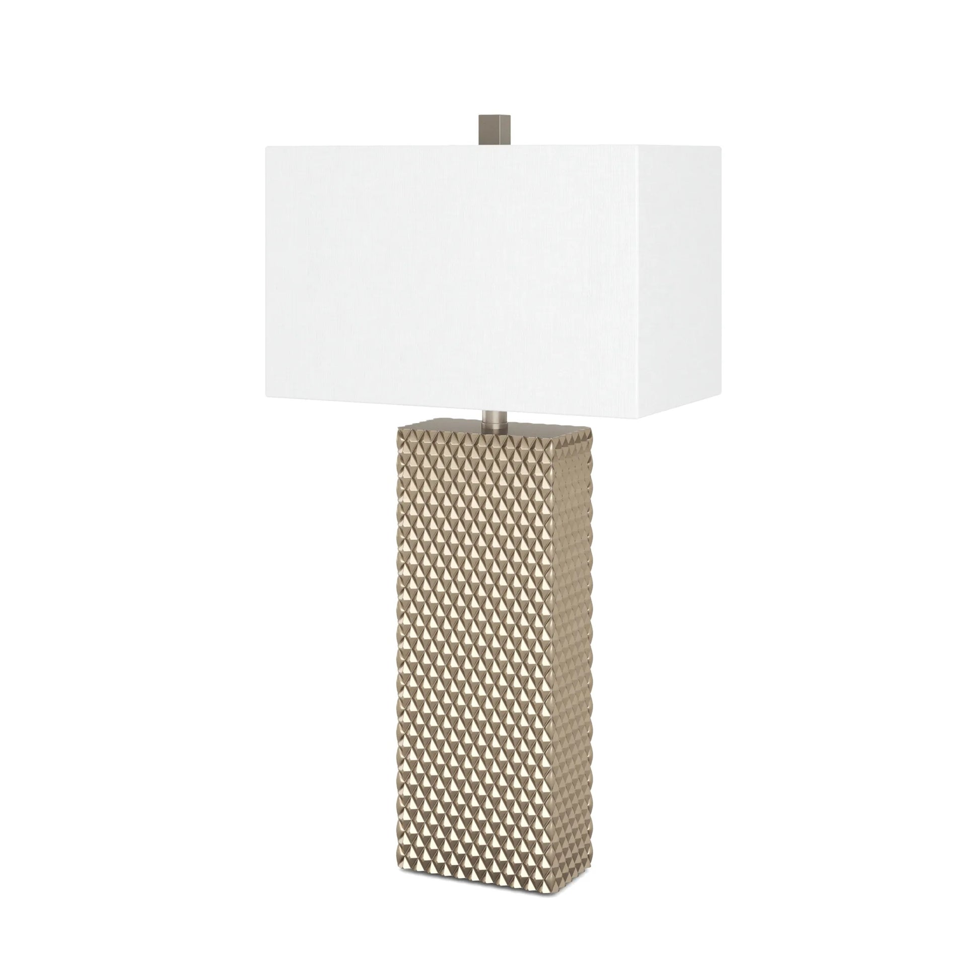 HMS Classic 29" Gold Waffle Crystal Table Lamps with White Shade Set of Two - Loft&Timber