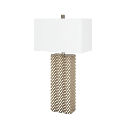 HMS Classic 29" Gold Waffle Crystal Table Lamps with White Shade Set of Two - Loft&Timber