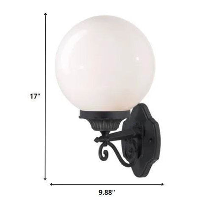 HMS Matte Black Round Acrylic Globe Wall Sconce Outdoor Wall Lamps - Loft&Timber