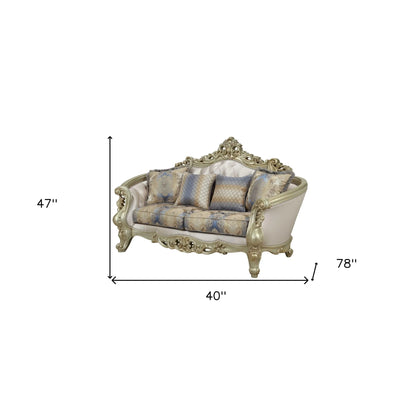 HMS 78" Gold Floral Loveseat and Toss Pillows - Loft&Timber