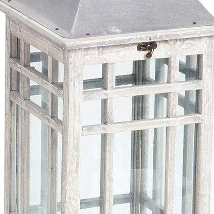 Set of Two White and Silver Distressed Geometric Metal Floor Lamps - Loft&Timber