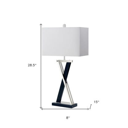 HMS Set of Two 29" Nordic Design Black Metal LED Table Lamps with White Shade - Loft&Timber