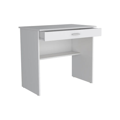 HMS 32" White Wood Computer Desk - Loft&Timber