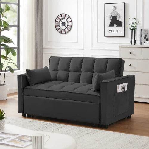 Black FCJ Loveseat Futon - Loft&Timber