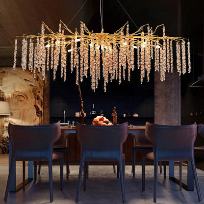 Light Luxury Luxury Amber Crystal Tassel Lamps - Loft&Timber