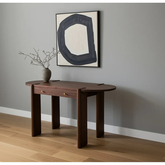 HMS 59" Dark Brown Solid Wood Desk - Loft&Timber