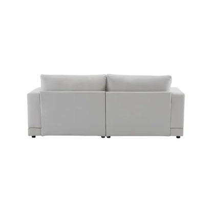 81" Navy Blue Modern Square Arm Loveseat Set with Soft Velvet Upholstery Deep Cushions - Loft&Timber