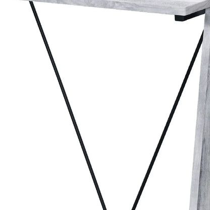 HMS 32" Antiqued White Desk Simple Design Computer Table - Loft&Timber