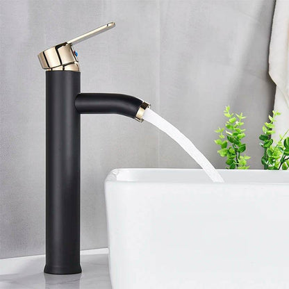 Matte Black Single Handle Cold Hot Water Basin Faucet - Loft&Timber