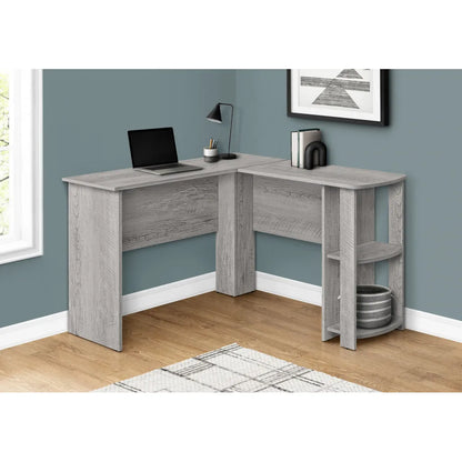 HMS 47" Gray Wood Corner Computer Desk - Loft&Timber