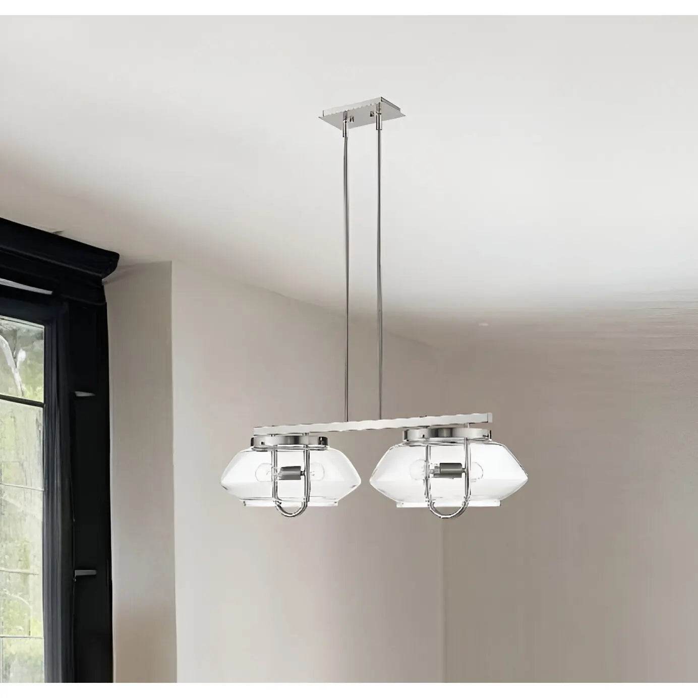 HMS Garner 4-Light Modern Satin Nickel Island Pendant - Loft&Timber