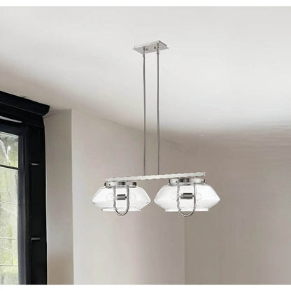 HMS Garner 4-Light Modern Satin Nickel Island Pendant - Loft&Timber