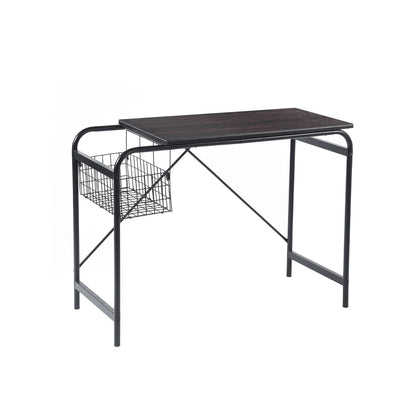 HMS 39" Brown and Black Wood and Metal Computer Desk - Loft&Timber