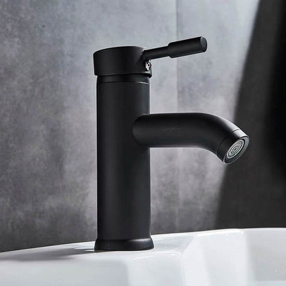 Matte Black Single Handle Cold Hot Water Basin Faucet - Loft&Timber