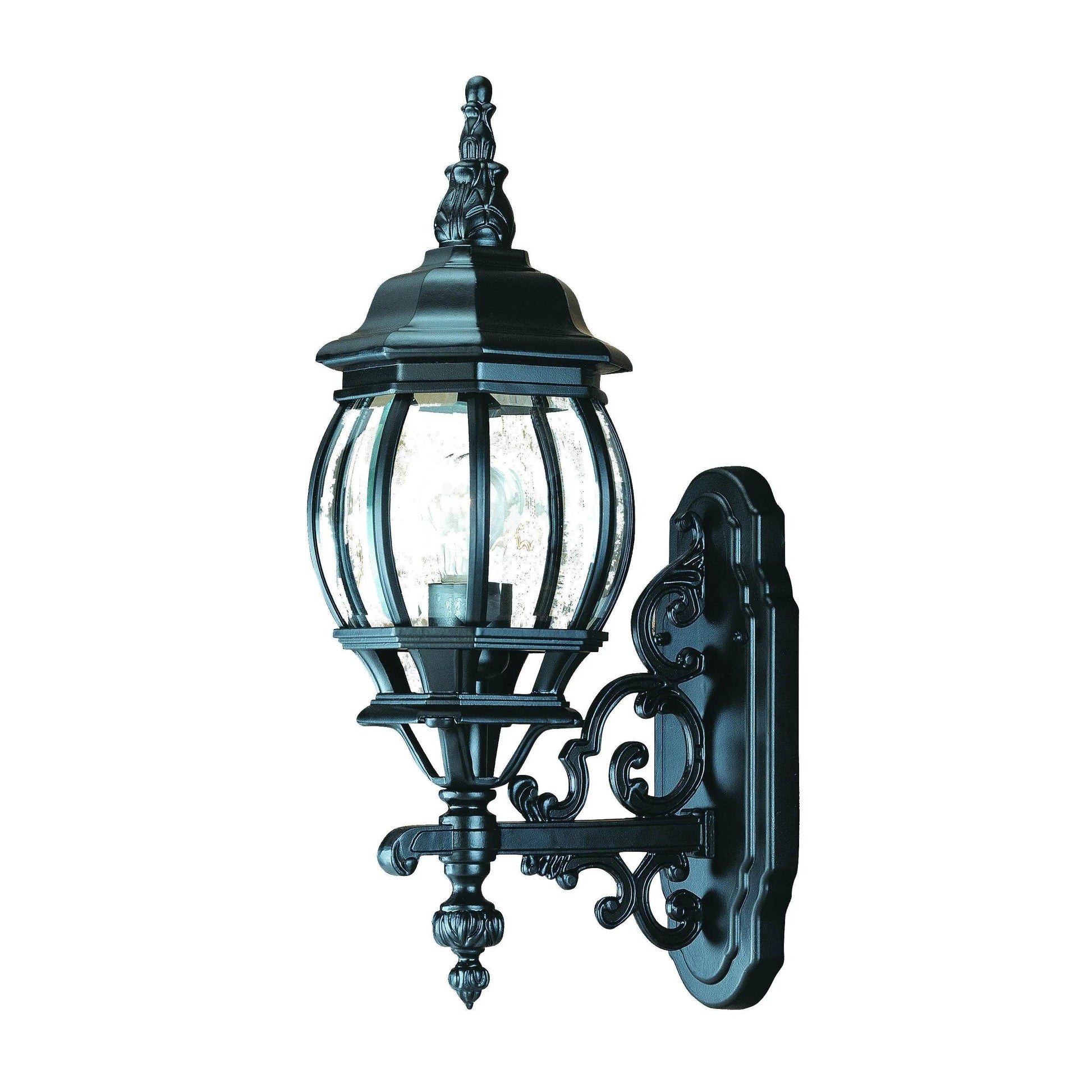 HMS Outdoor Wall Lamps Matte Black Glass Globe with Warm White Light E27 - Loft&Timber