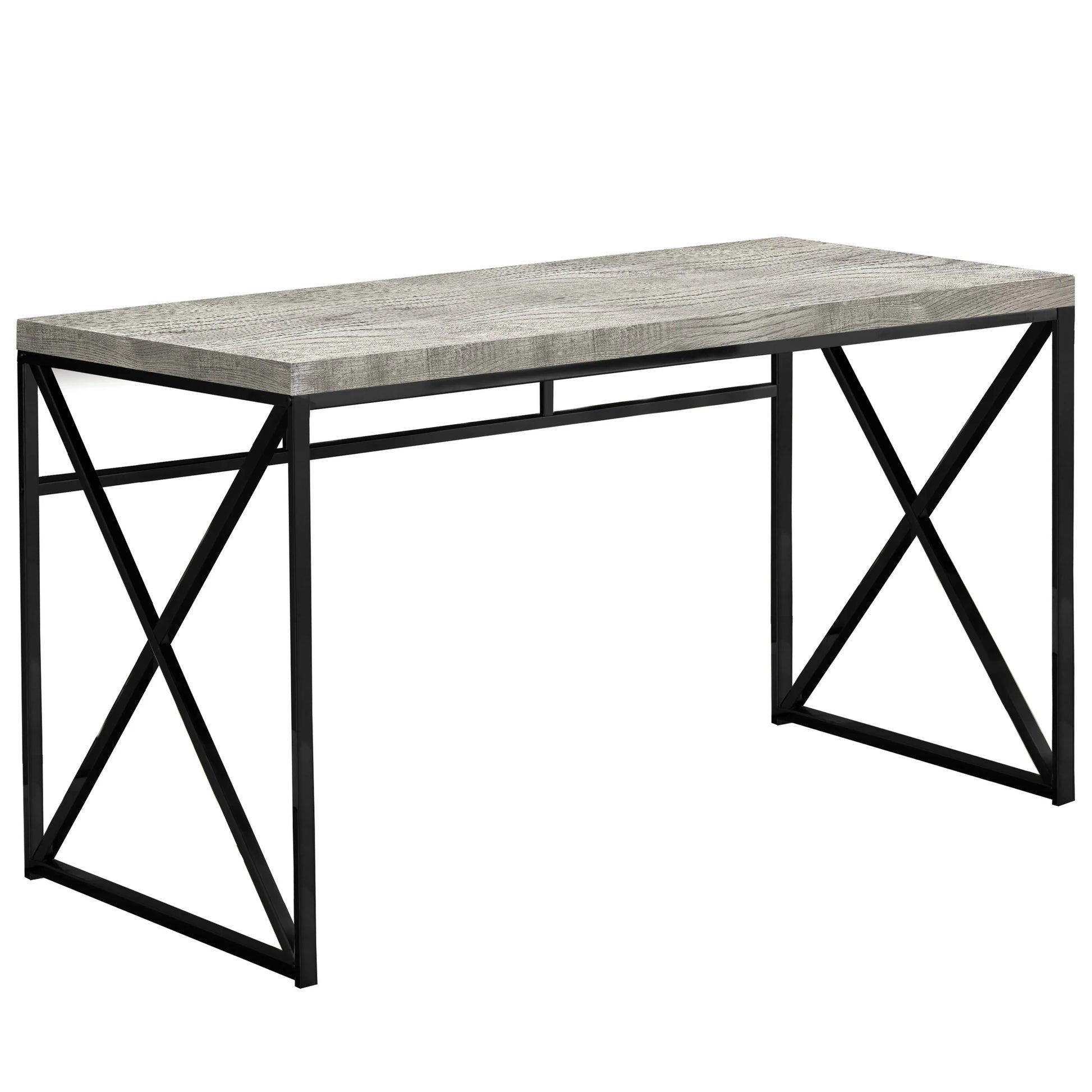 HMS 24" Gray and Black Solid Wood Computer Desk - Loft&Timber