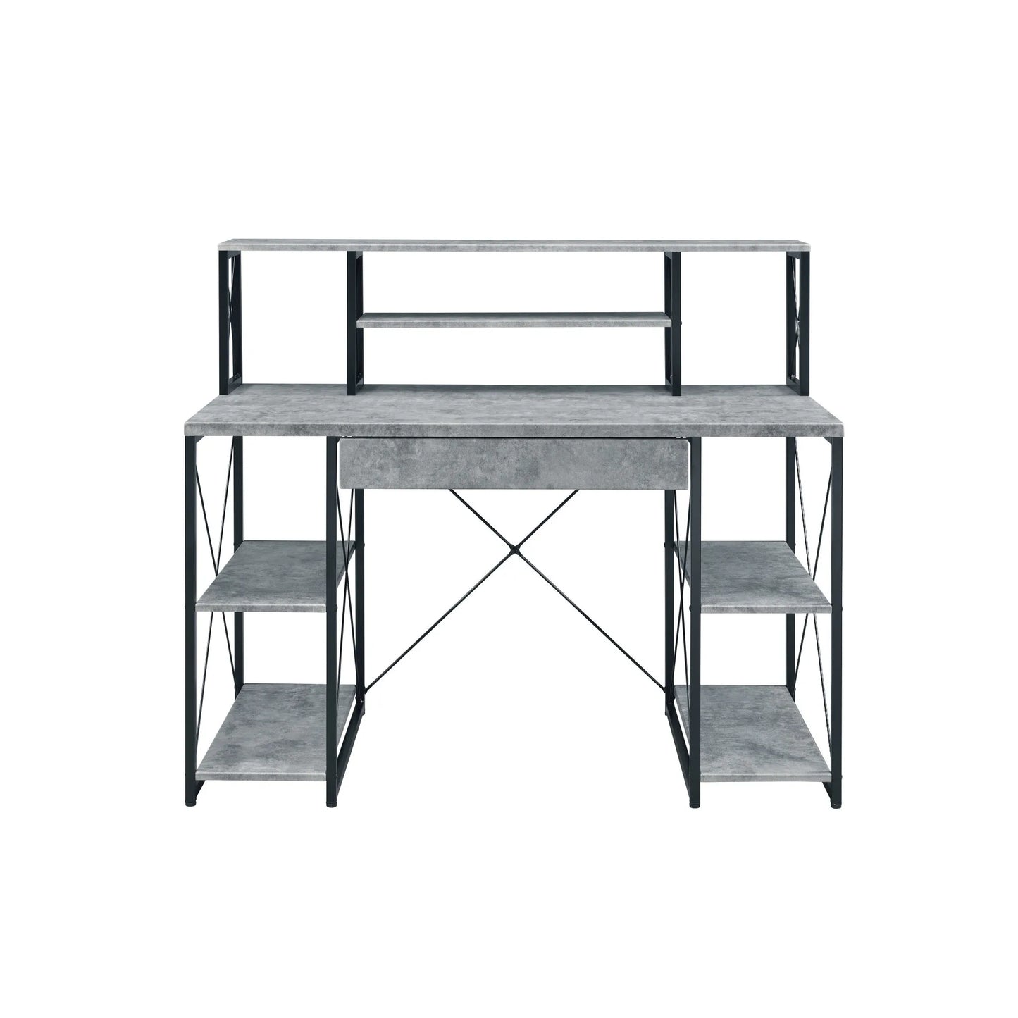 HMS 47" Gray and Black Simple Desk - Loft&Timber