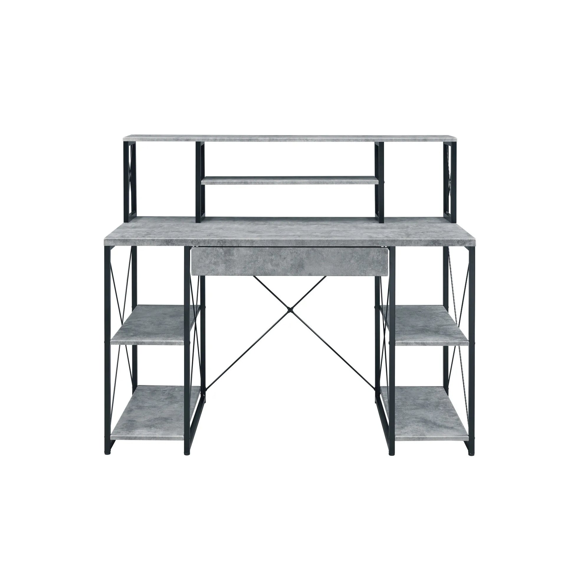 HMS 47" Gray and Black Simple Desk - Loft&Timber