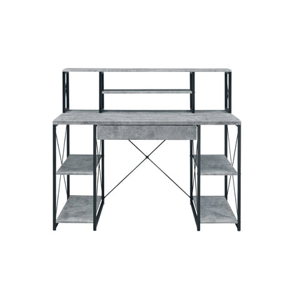 HMS 47" Gray and Black Simple Desk - Loft&Timber