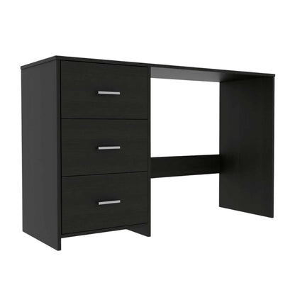 HMS Modern 48" Black Steel Computer Desk with Three Drawers - Loft&Timber