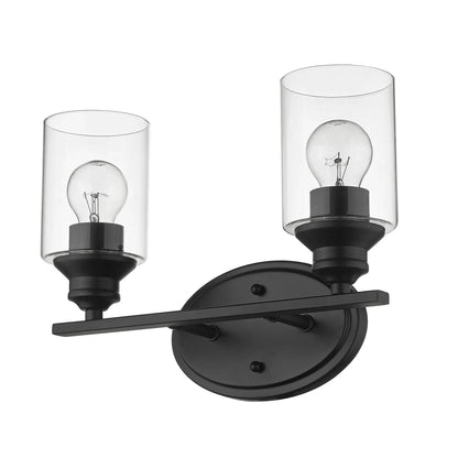 HMS Modern Two-Light Wall Sconces Matte Black Clear Glass Shade 220V - Loft&Timber
