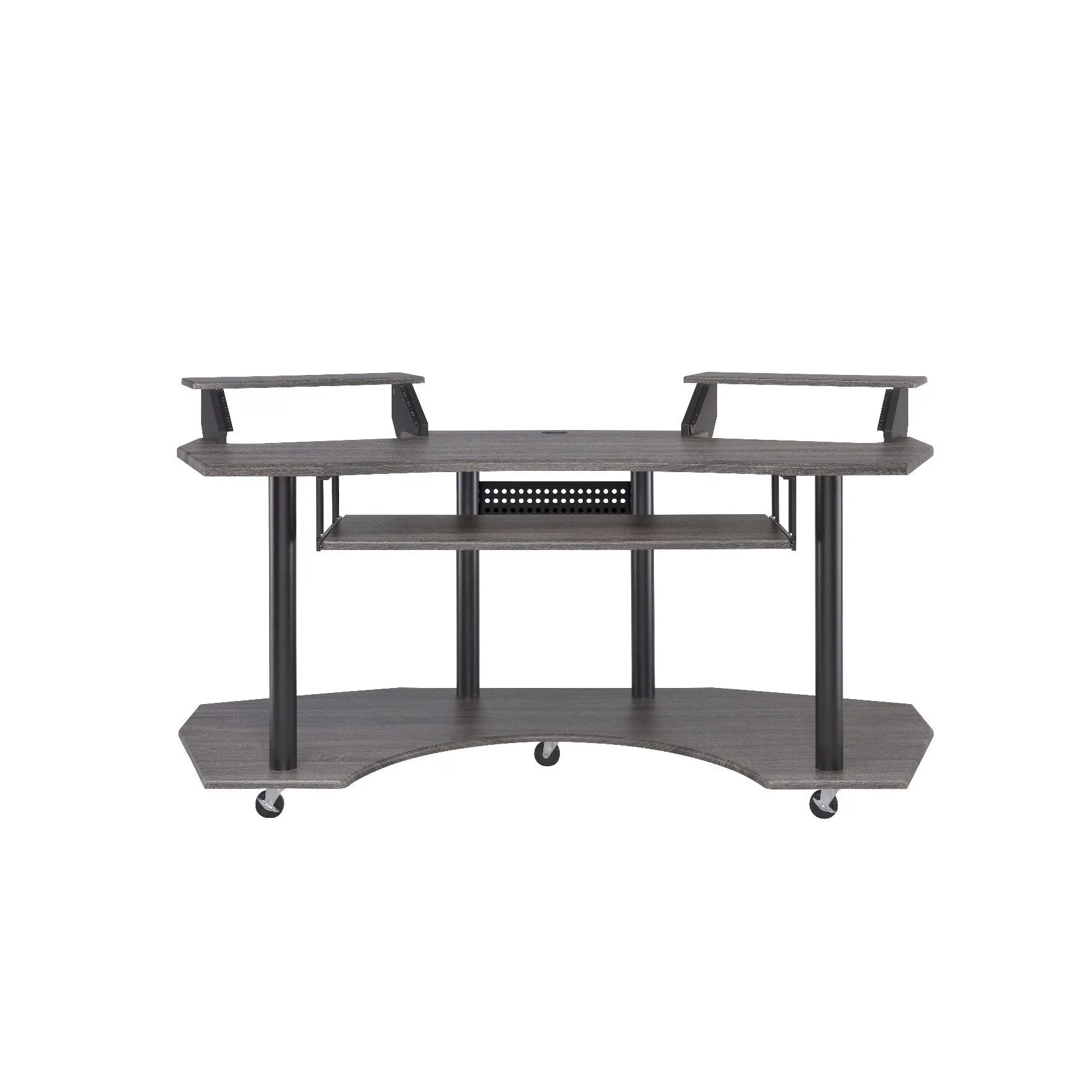 71" dark gray and black computer desk - Loft&Timber