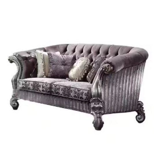 HMS 76" Purple Platinum Velvet Chesterfield Loveseat - Loft&Timber