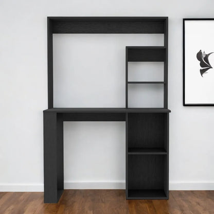 hms 58" Black Wood Computer Desk With Hutch - Loft&Timber