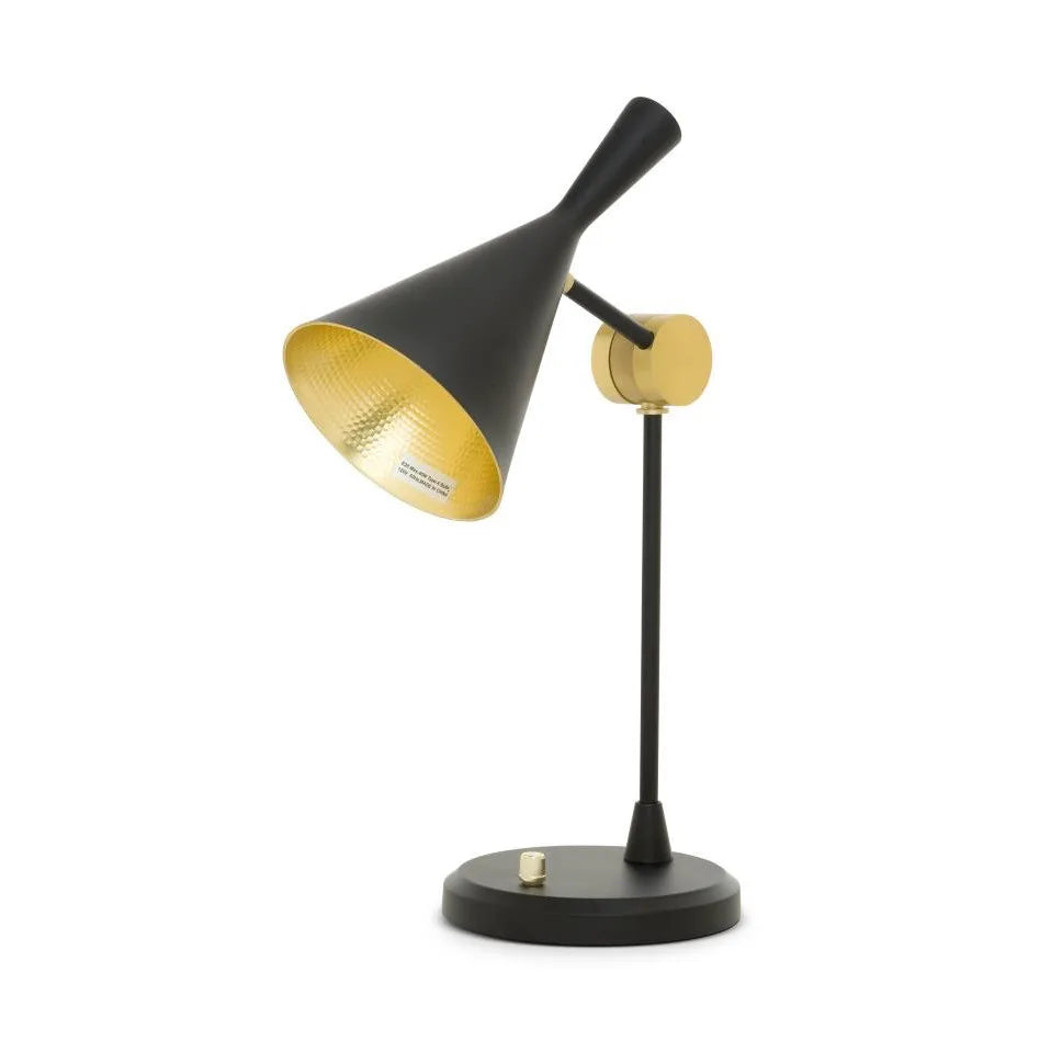 HMS Set of Two 23" Black Metal Geometric Desk Lamps with Black and Gold Cone Shade - Loft&Timber