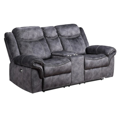 HMS 79" Dark Gray Microfiber Power Reclining Loveseat - Loft&Timber