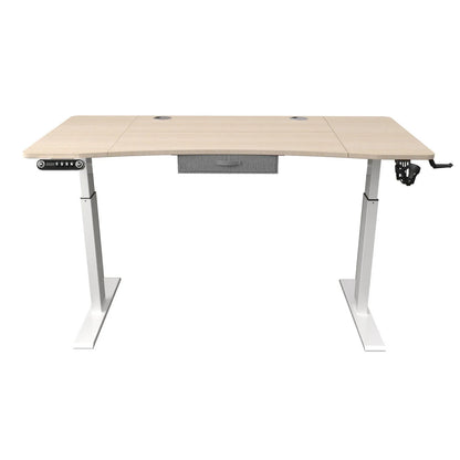HMS 55" Adjustable Oak and White Modern Standing Desk - Loft&Timber