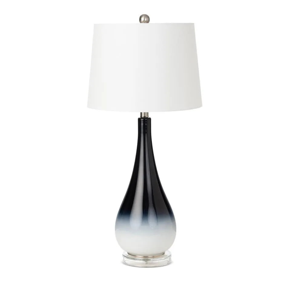 HMS Set of Two 31" Table Lamps Black and White Glass with White Empire Shade - Loft&Timber