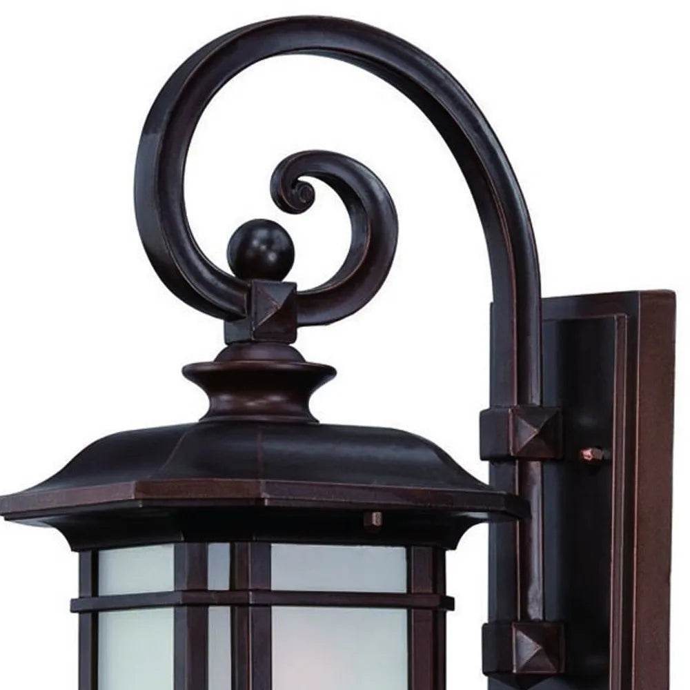 HMS Antique Bronze Frosted Linen Glass Lantern Wall Light - Loft&Timber